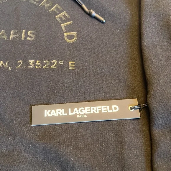 Karl Lagerfeld Paris - NWT Latitude/Longitude Hoodie sweatshirt/Men’s M / Black - Picture 8 of 10